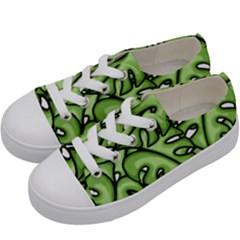 Leaves Nature Monstera Seamless Pattern Repeating Kids  Low Top Canvas Sneakers by Ravend