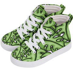 Leaves Nature Monstera Seamless Pattern Repeating Kids  Hi-top Skate Sneakers by Ravend