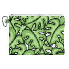 Leaves Nature Monstera Seamless Pattern Repeating Canvas Cosmetic Bag (xl) by Ravend