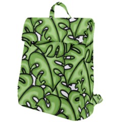 Leaves Nature Monstera Seamless Pattern Repeating Flap Top Backpack by Ravend