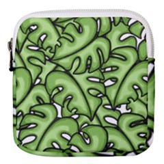 Leaves Nature Monstera Seamless Pattern Repeating Mini Square Pouch by Ravend