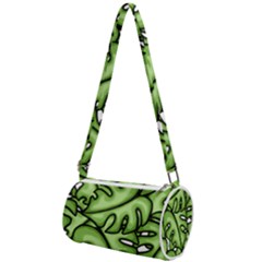 Leaves Nature Monstera Seamless Pattern Repeating Mini Cylinder Bag by Ravend