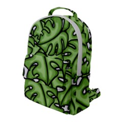 Leaves Nature Monstera Seamless Pattern Repeating Flap Pocket Backpack (large) by Ravend