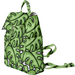 Leaves Nature Monstera Seamless Pattern Repeating Buckle Everyday Backpack by Ravend