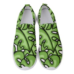 Leaves Nature Monstera Seamless Pattern Repeating Women s Slip On Sneakers by Ravend