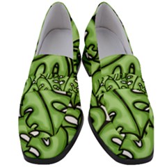 Leaves Nature Monstera Seamless Pattern Repeating Women s Chunky Heel Loafers by Ravend