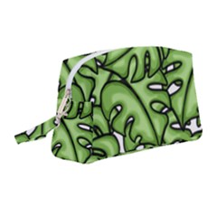 Leaves Nature Monstera Seamless Pattern Repeating Wristlet Pouch Bag (medium) by Ravend