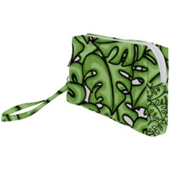 Leaves Nature Monstera Seamless Pattern Repeating Wristlet Pouch Bag (small) by Ravend