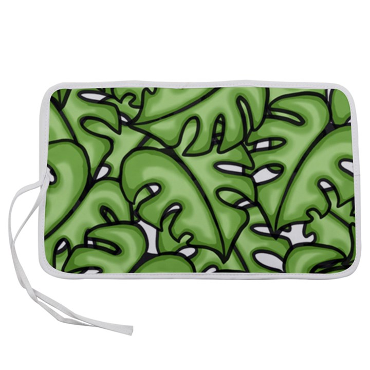 Leaves Nature Monstera Seamless Pattern Repeating Pen Storage Case (L)