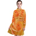 Flower Plant Rose Nature Garden Orange Macro Long Sleeve Chiffon Shirt Dress View1