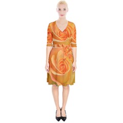 Flower Plant Rose Nature Garden Orange Macro Wrap Up Cocktail Dress by Ravend