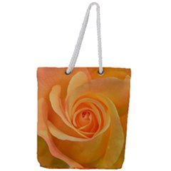 Flower Plant Rose Nature Garden Orange Macro Full Print Rope Handle Tote (large) by Ravend