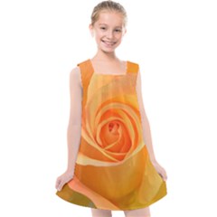 Flower Plant Rose Nature Garden Orange Macro Kids  Cross Back Dress by Ravend