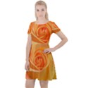 Flower Plant Rose Nature Garden Orange Macro Cap Sleeve Velour Dress  View1