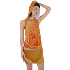 Flower Plant Rose Nature Garden Orange Macro Racer Back Hoodie Dress by Ravend