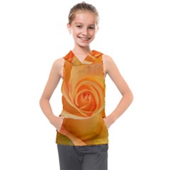 Flower Plant Rose Nature Garden Orange Macro Kids  Sleeveless Hoodie by Ravend