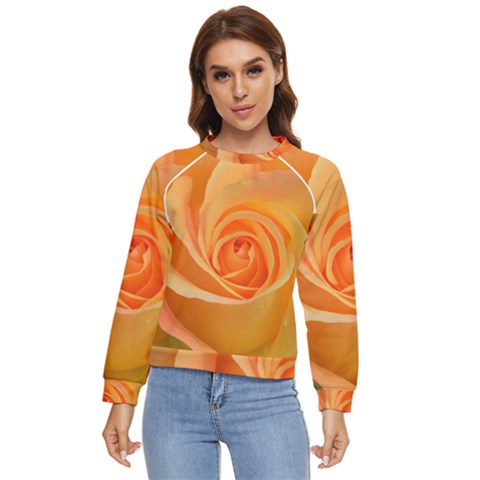 Flower Plant Rose Nature Garden Orange Macro Women s Long Sleeve Raglan Tee by Ravend