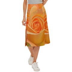 Flower Plant Rose Nature Garden Orange Macro Midi Panel Skirt