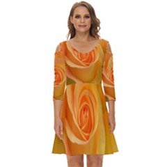 Flower Plant Rose Nature Garden Orange Macro Shoulder Cut Out Zip Up Dress by Ravend