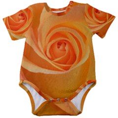 Flower Plant Rose Nature Garden Orange Macro Baby Short Sleeve Bodysuit by Ravend