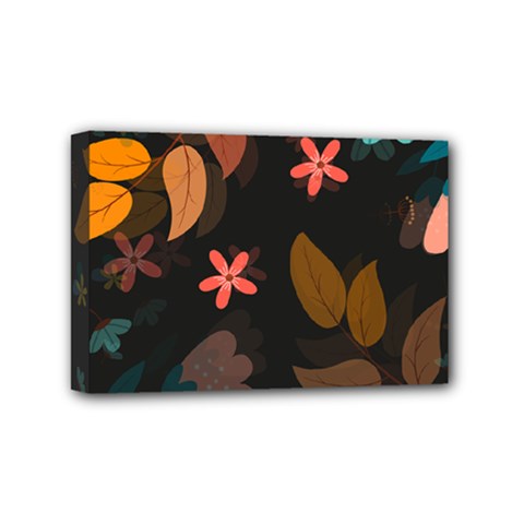 Flowers Leaves Background Floral Plants Foliage Mini Canvas 6  X 4  (stretched) by Ravend