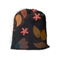 Flowers Leaves Background Floral Plants Foliage Drawstring Pouch (XL) View2