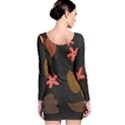 Flowers Leaves Background Floral Plants Foliage Long Sleeve Velvet Bodycon Dress View2