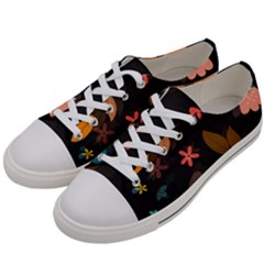 Flowers Leaves Background Floral Plants Foliage Men s Low Top Canvas Sneakers by Ravend