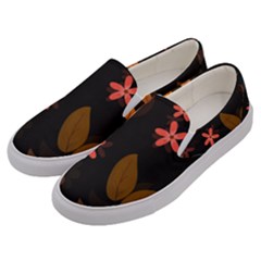 Flowers Leaves Background Floral Plants Foliage Men s Canvas Slip Ons