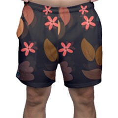 Flowers Leaves Background Floral Plants Foliage Men s Shorts by Ravend