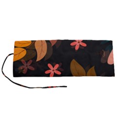 Flowers Leaves Background Floral Plants Foliage Roll Up Canvas Pencil Holder (s) by Ravend