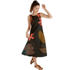 Flowers Leaves Background Floral Plants Foliage Summer Maxi Dress by Ravend