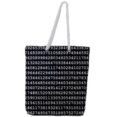 Pi Circle Diameter Circumference Ratio Radius Full Print Rope Handle Tote (large) by Ravend