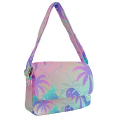 Palm Trees Leaves Plants Tropical Wreath Courier Bag by Ravend