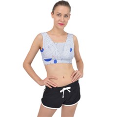 Computer Network Technology Digital Science Fiction V-back Sports Bra by Ravend