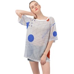 Computer Network Technology Digital Science Fiction Oversized Chiffon Top by Ravend