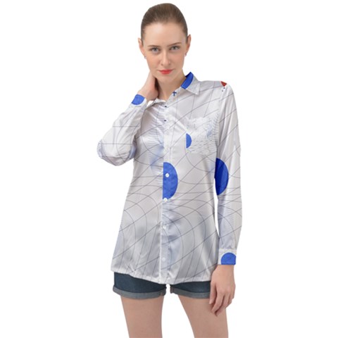 Computer Network Technology Digital Science Fiction Long Sleeve Satin Shirt by Ravend