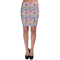 Leaves Colorful Leaves Seamless Design Leaf Bodycon Skirt by Ravend