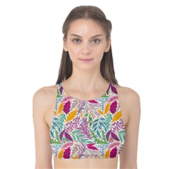 Leaves Colorful Leaves Seamless Design Leaf Tank Bikini Top by Ravend