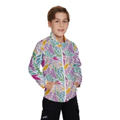 Leaves Colorful Leaves Seamless Design Leaf Kids  Windbreaker by Ravend