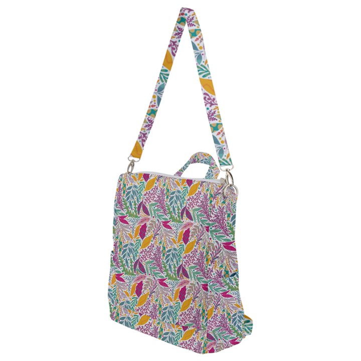 Leaves Colorful Leaves Seamless Design Leaf Crossbody Backpack