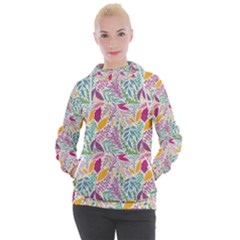 Leaves Colorful Leaves Seamless Design Leaf Women s Hooded Pullover by Ravend