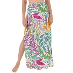 Leaves Colorful Leaves Seamless Design Leaf Maxi Chiffon Tie-up Sarong by Ravend