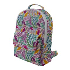 Leaves Colorful Leaves Seamless Design Leaf Flap Pocket Backpack (large) by Ravend