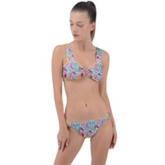 Leaves Colorful Leaves Seamless Design Leaf Ring Detail Crop Bikini Set by Ravend