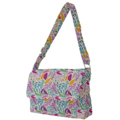 Leaves Colorful Leaves Seamless Design Leaf Full Print Messenger Bag (l) by Ravend