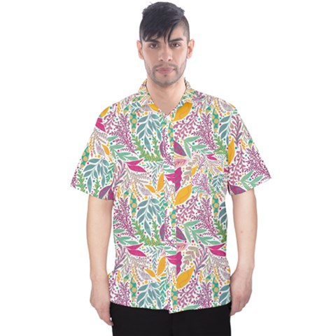 Leaves Colorful Leaves Seamless Design Leaf Men s Hawaii Shirt by Ravend