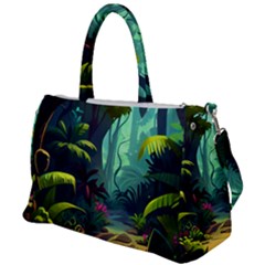 Rainforest Jungle Cartoon Animation Background Duffel Travel Bag by Ravend