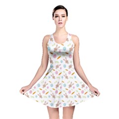 Easter Bunny Pattern Hare Easter Bunny Easter Egg Reversible Skater Dress by Ravend