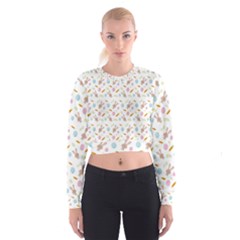 Easter Bunny Pattern Hare Easter Bunny Easter Egg Cropped Sweatshirt by Ravend